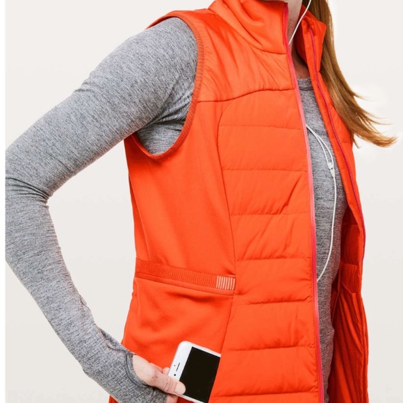 Lululemon Down For It All Vest Atomic Orange - Picture 6 of 7